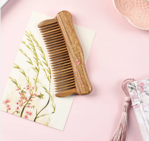 Hair Comb teeth inlay Happiness (Free Letter Engraving)