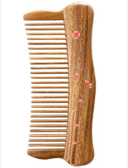 Hair Comb teeth inlay Happiness (Free Letter Engraving)