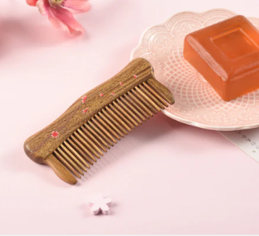 Hair Comb teeth inlay Happiness (Free Letter Engraving)