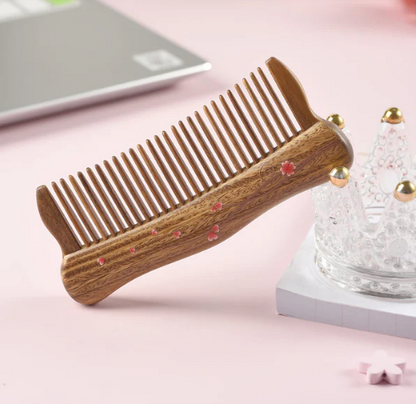 Hair Comb teeth inlay Happiness (Free Letter Engraving)