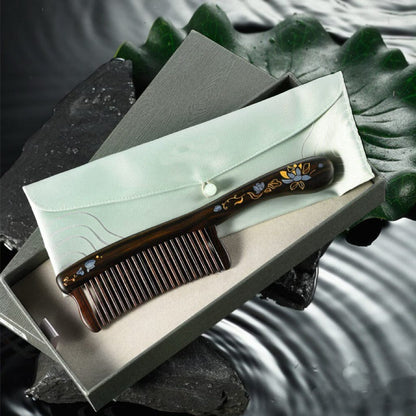 Thriving Lotus Hair Comb (Free Letter Engraving