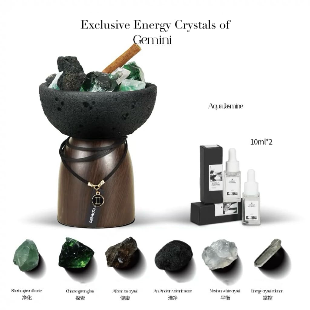 12 Zodiac Energy Diffuser Crystal Aromatherapy