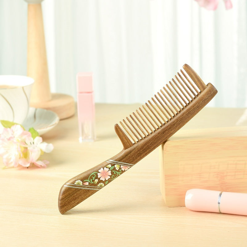 Blooming flowers Hair Comb (Free Letter Engraving)