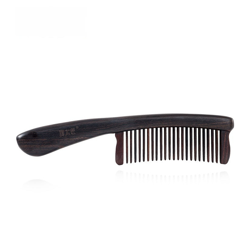 Black Rosewood Comb (Lily) (Free Letter Engraving)