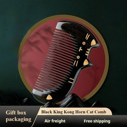 Black King Kong Horn Cat Comb (Free Letter Engraving)