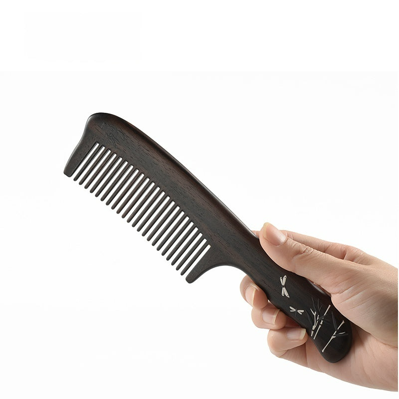 Ebony Hair Comb Breeze&Bamboo (Free Letter Engraving)