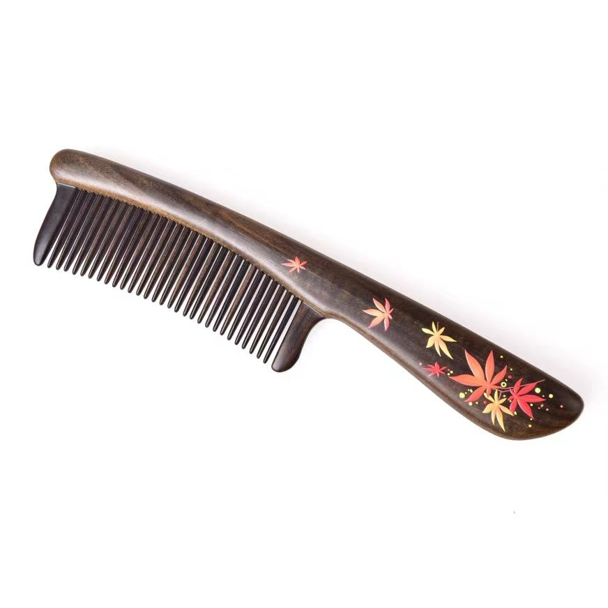 Maple Leaf Wooden Hair Comb (Free Letter Engraving)