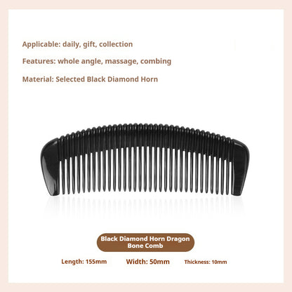 Black Diamond Horn Dragon Bone Comb (Free Letter Engraving)