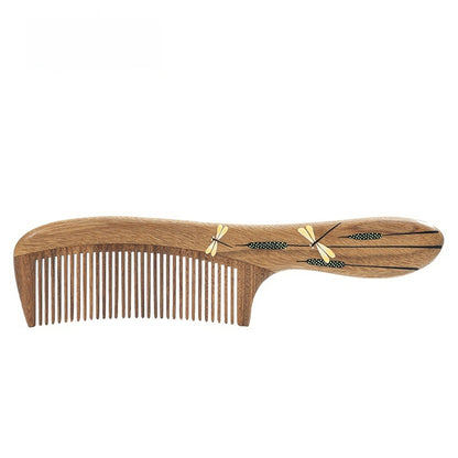 Wooden Comb Dragonfly Grace (Free Letter Engraving)