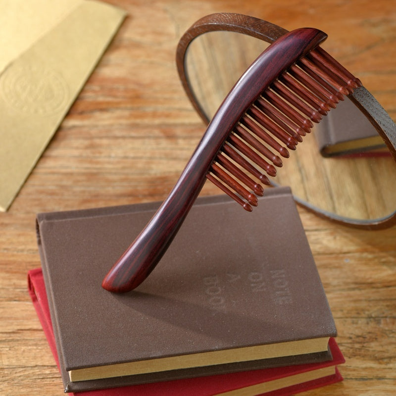 Rosewood Hair Brush teeth inserted (Free Letter Engraving)