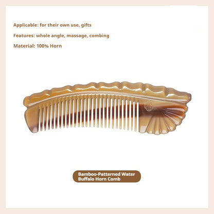 Natural yak horn cat bone comb (Free Letter Engraving)