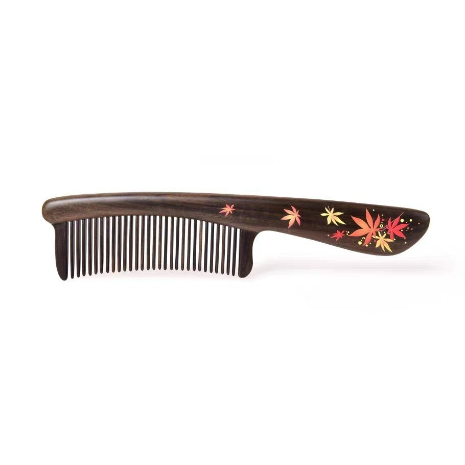 Maple Leaf Wooden Hair Comb (Free Letter Engraving)