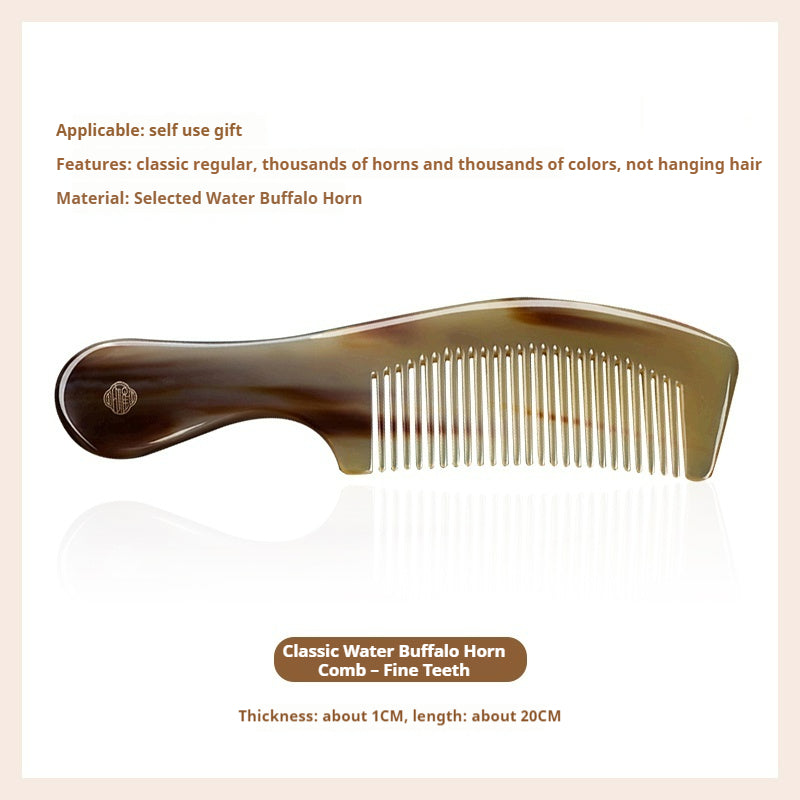 Natural horn handle comb (Free Letter Engraving)