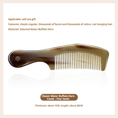 Natural horn handle comb (Free Letter Engraving)