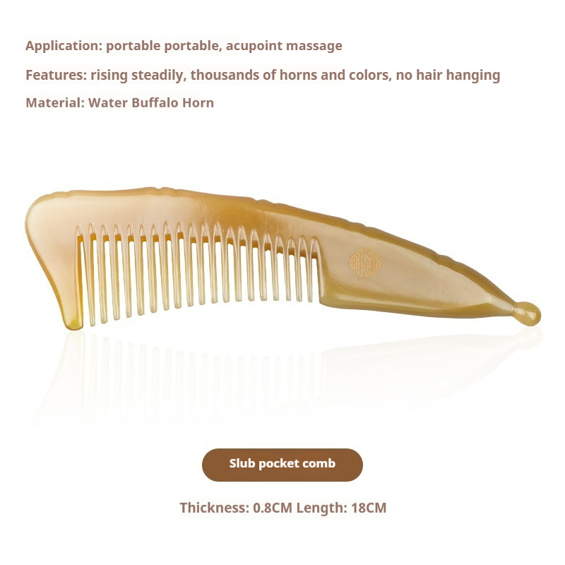 Natural horn comb (Free Letter Engraving)