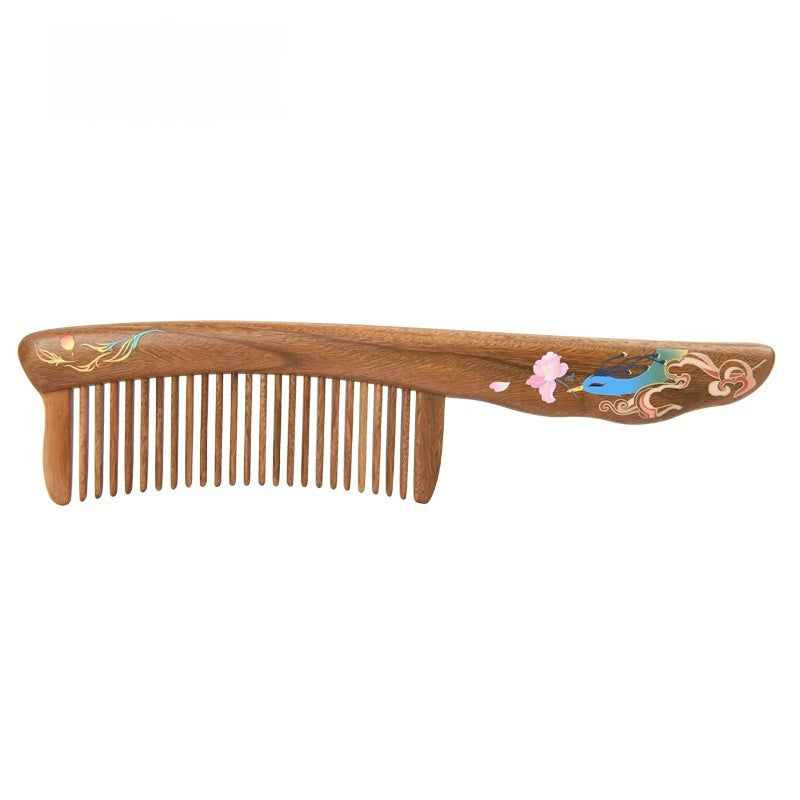 Sandalwood Comb (Blue Bird) (Free Letter Engraving)