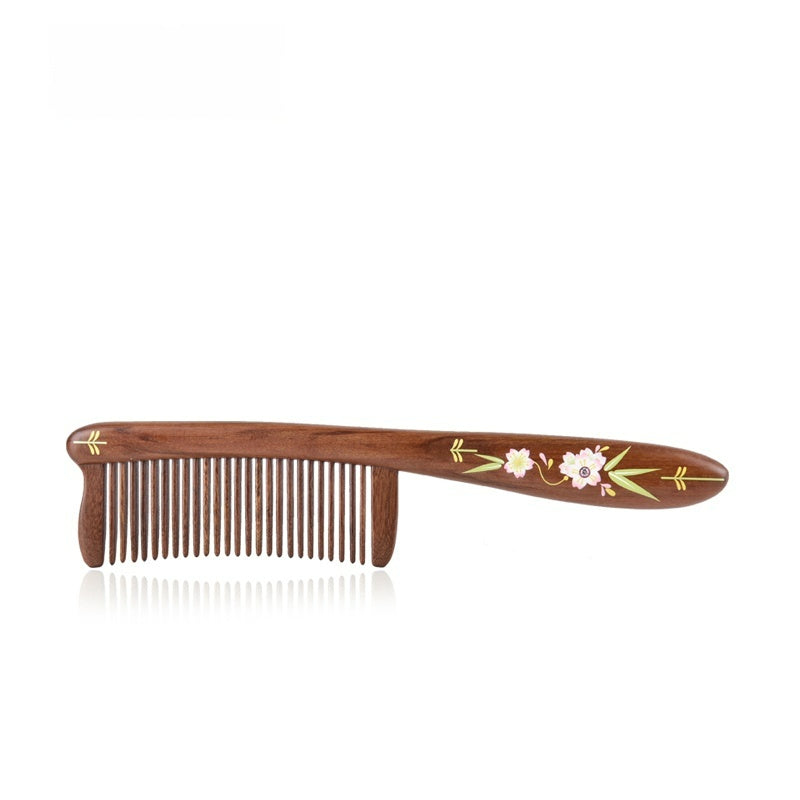 Peach Blossom Hair Comb (Free Letter Engraving)