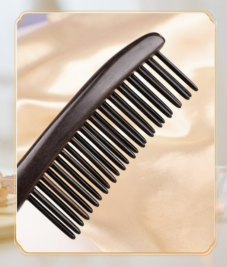 Ebony double-row tooth comb (Free Letter Engraving)