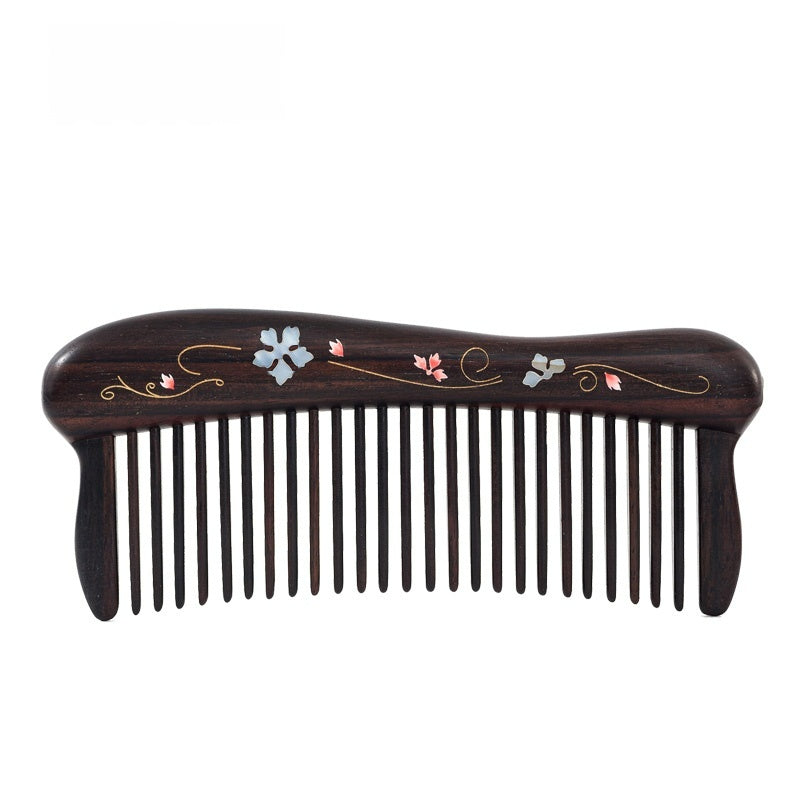 Hair Comb Teeth inlay Flower Blossom (Free Letter Engraving)