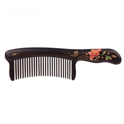 Butterfly and Flower Wood Comb (Free Letter Engraving)