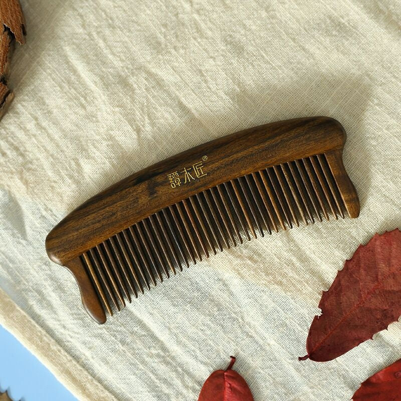 Hair Comb teeth inlay Green Reed (Free Letter Engraving)