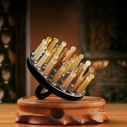 Rosewood Black Diamond Horn Massage Comb (Free Letter Engraving)