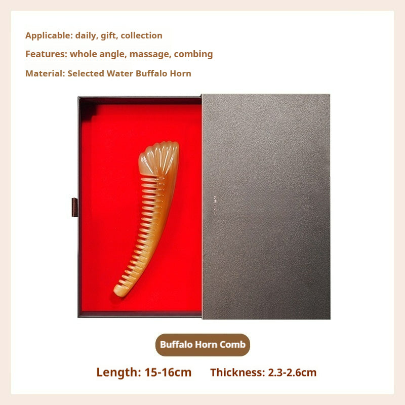 Natural yak horn cat bone comb (Free Letter Engraving)