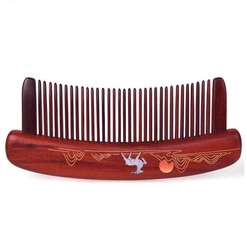 Deer ROSEWOOD COMB (Free Letter Engraving)