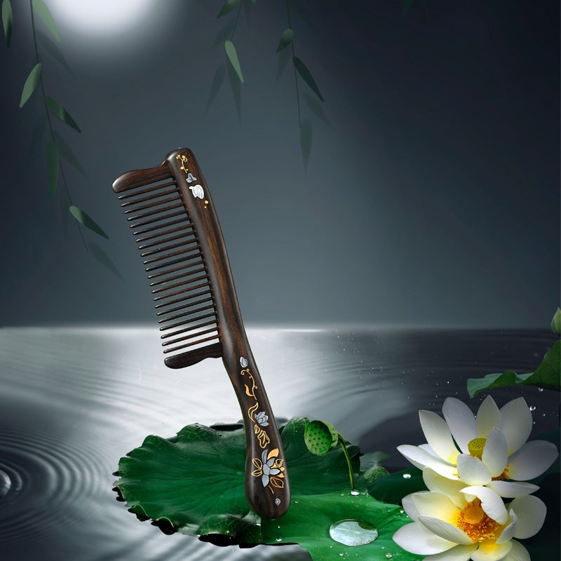 Thriving Lotus Hair Comb (Free Letter Engraving