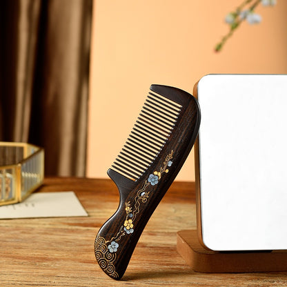 Ebony Marquebery Hair Comb (Free Letter Engraving)