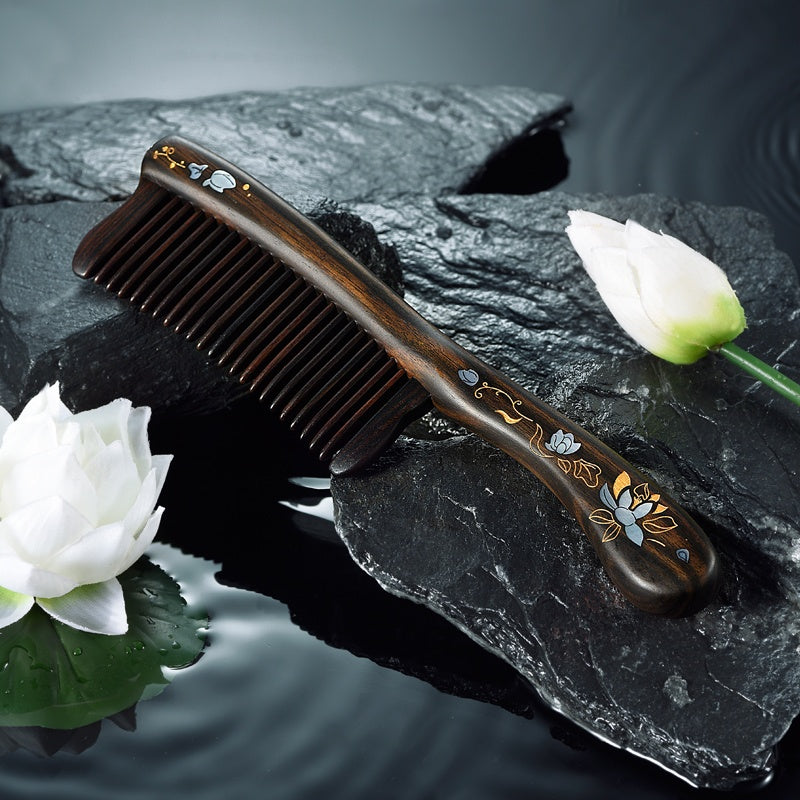 Thriving Lotus Hair Comb (Free Letter Engraving