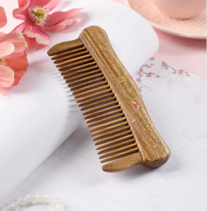 Hair Comb teeth inlay Happiness (Free Letter Engraving)